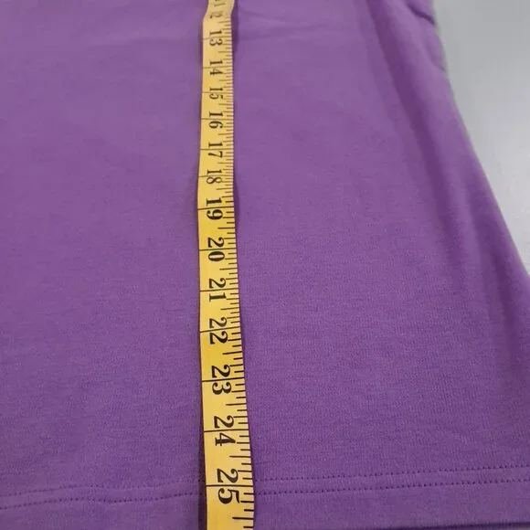 Women's Sport Savvy Pullover V-Neck Collar Short Sleeve Lavender White Trim XL - Picture 4 of 9